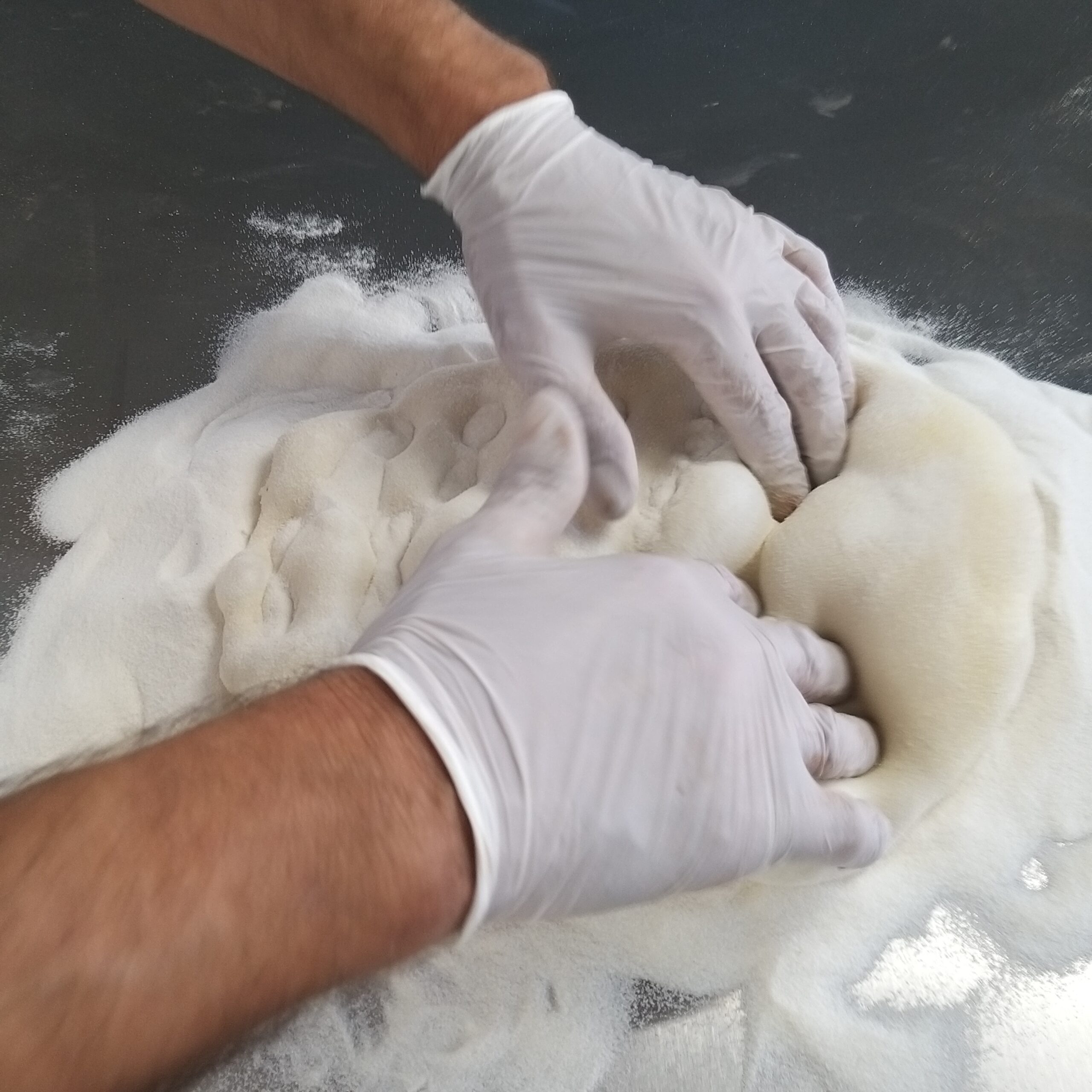 Pinsa dough making